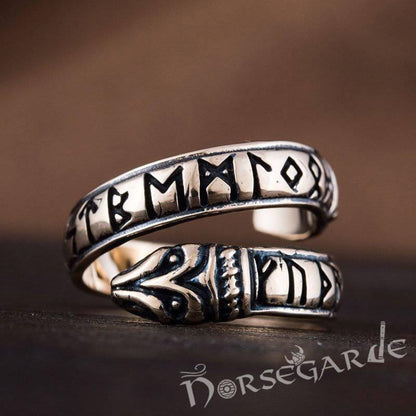 Handcrafted Ouroboros Runic Band - Bronze