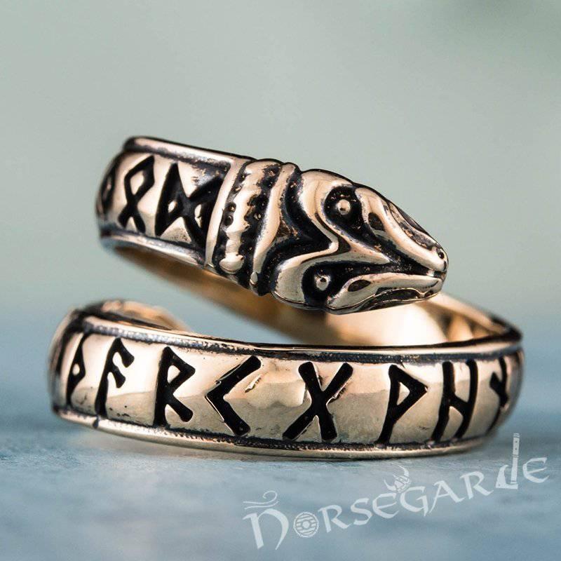 Handcrafted Ouroboros Runic Band - Bronze