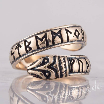 Handcrafted Ouroboros Runic Band - Bronze