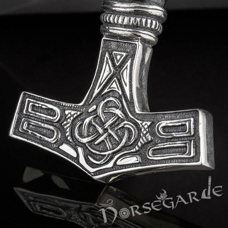 Handcrafted Raven Head Mjölnir - Sterling Silver