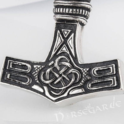 Handcrafted Raven Head Mjölnir - Sterling Silver