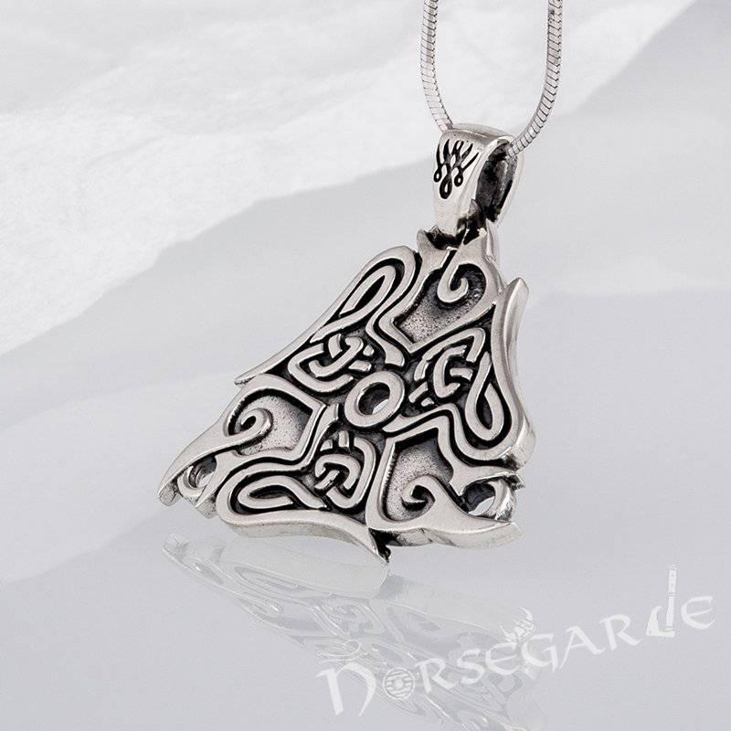 Handcrafted Raven Ornament Pendant - Sterling Silver