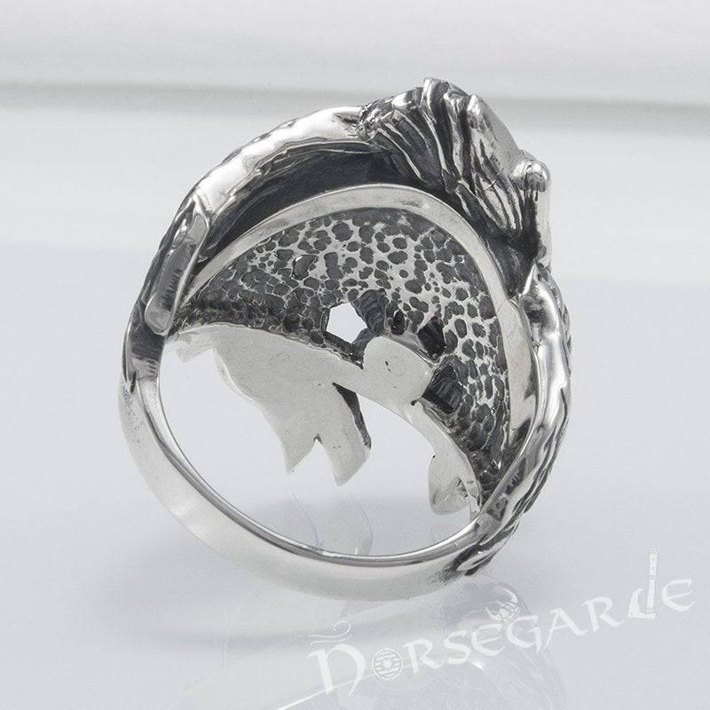 Handcrafted Raven's Grasp Gemmed Ring - Sterling Silver