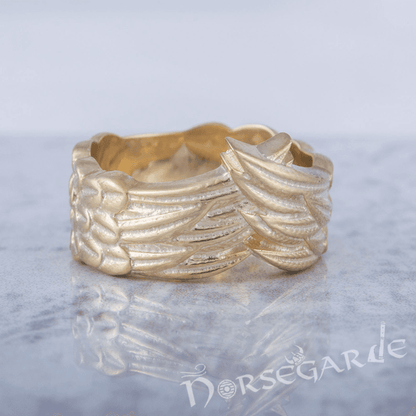 Handcrafted Raven Wing Ring - Gold