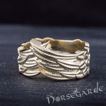 Handcrafted Raven Wing Ring - Gold