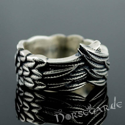 Handcrafted Raven Wing Ring - Sterling Silver