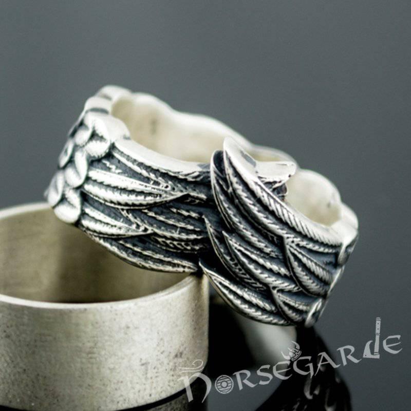 Handcrafted Raven Wing Ring - Sterling Silver