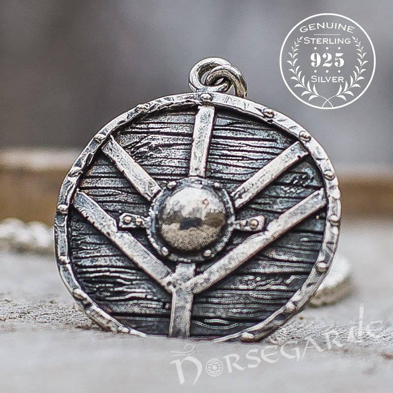 Handcrafted Reinforced Shield Pendant - Sterling Silver