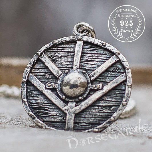 Handcrafted Reinforced Shield Pendant - Sterling Silver