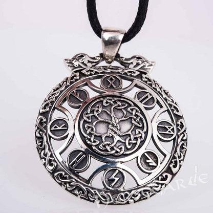 Handcrafted Rune Yggdrasil Amulet - Sterling Silver