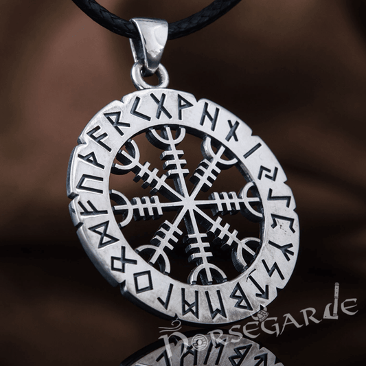 Handcrafted Runic Helm of Awe Amulet - Sterling Silver