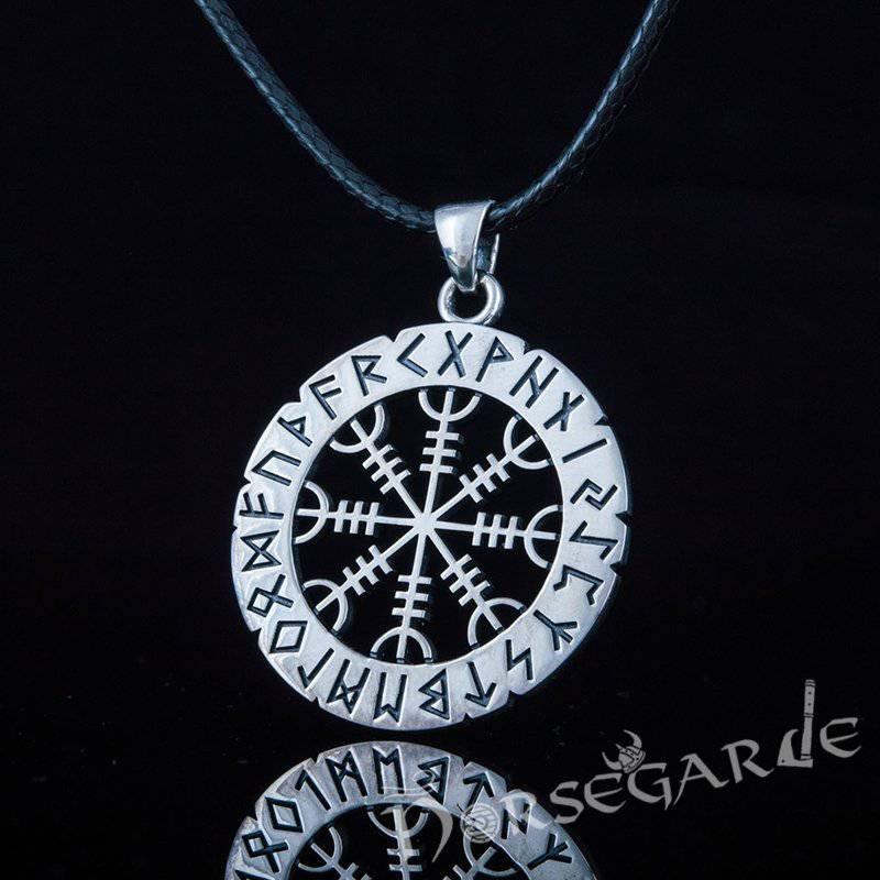 Handcrafted Runic Helm of Awe Amulet - Sterling Silver