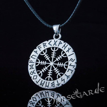 Handcrafted Runic Helm of Awe Amulet - Sterling Silver
