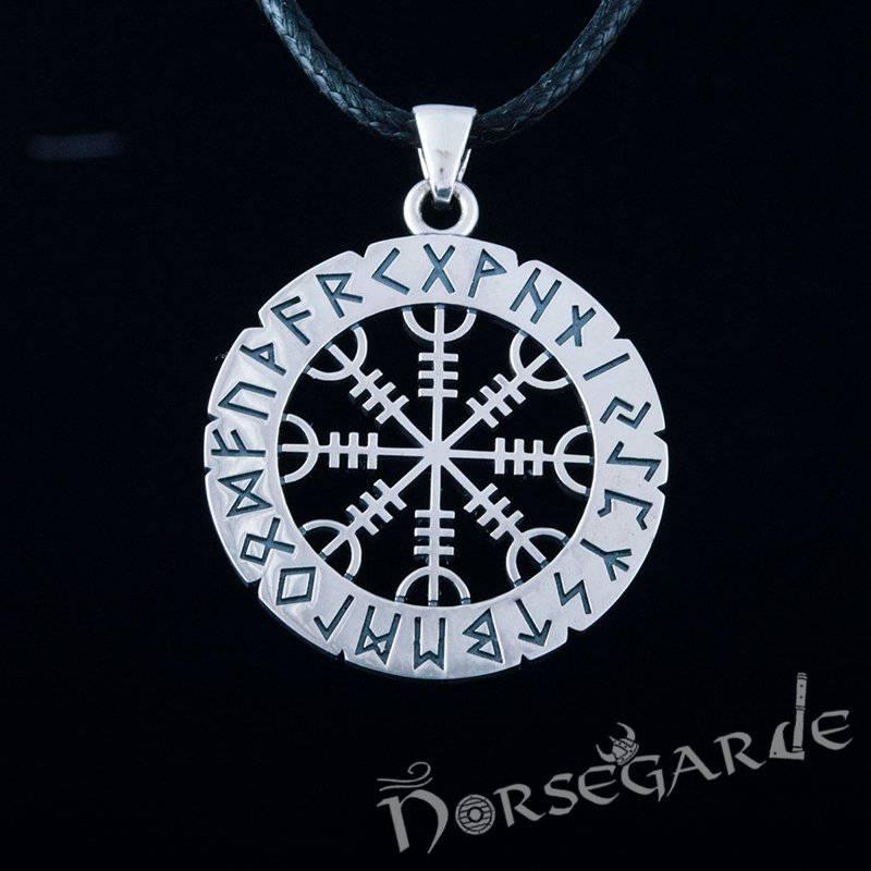 Handcrafted Runic Helm of Awe Amulet - Sterling Silver