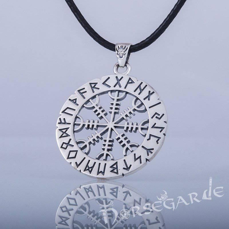 Handcrafted Runic Helm of Awe Amulet - Sterling Silver