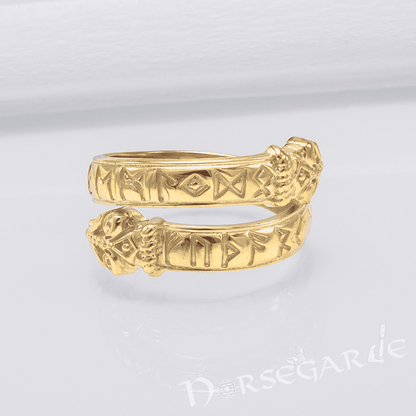 Handcrafted Runic Jormungandr Band - Gold