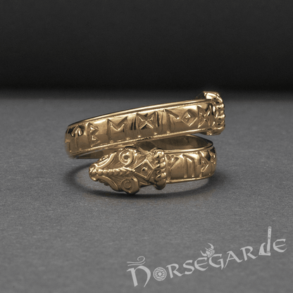 Handcrafted Runic Jormungandr Band - Gold
