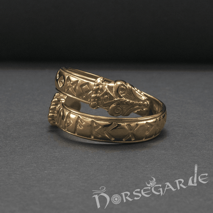 Handcrafted Runic Jormungandr Band - Gold