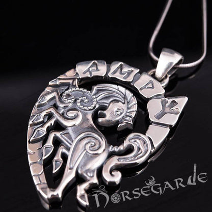 Handcrafted Runic Sleipnir Pendant - Sterling Silver