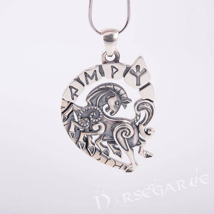 Handcrafted Runic Sleipnir Pendant - Sterling Silver