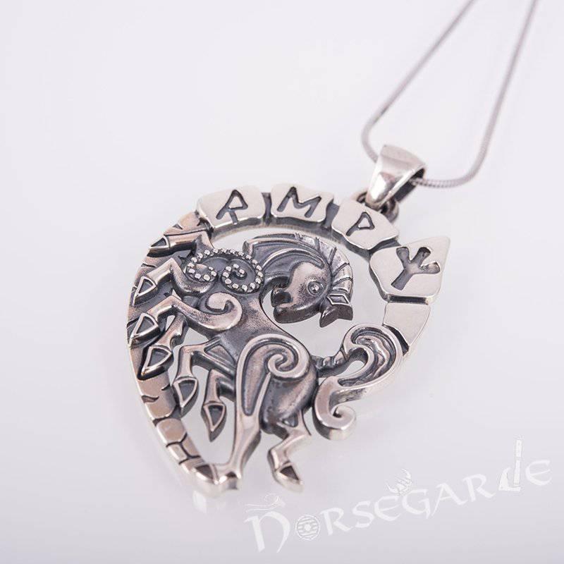 Handcrafted Runic Sleipnir Pendant - Sterling Silver