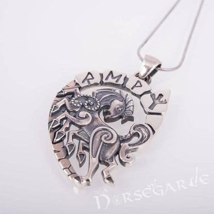 Handcrafted Runic Sleipnir Pendant - Sterling Silver