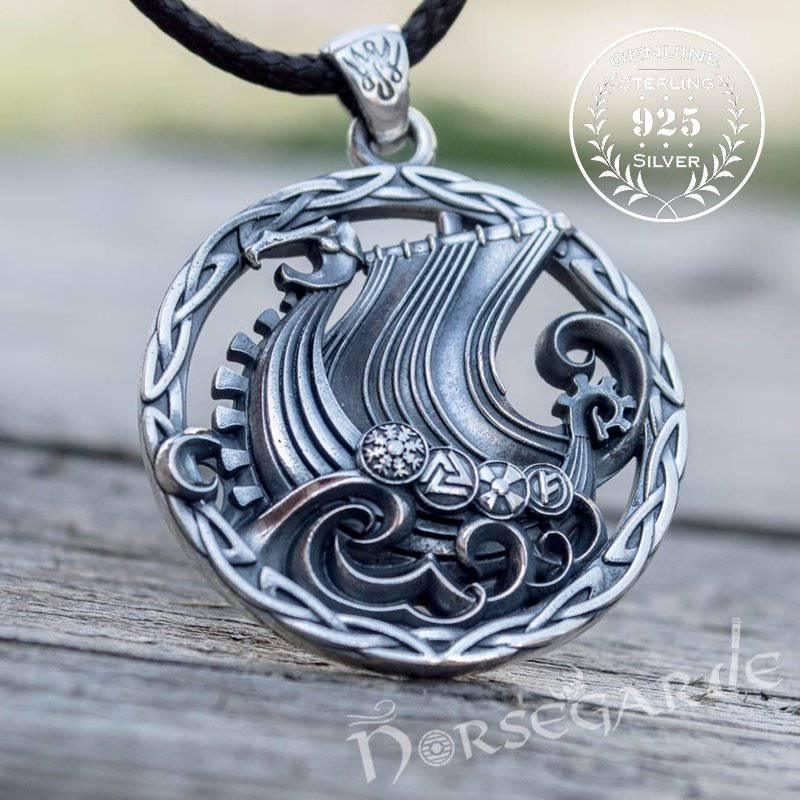Handcrafted Sailing Drakkar Pendant - Sterling Silver