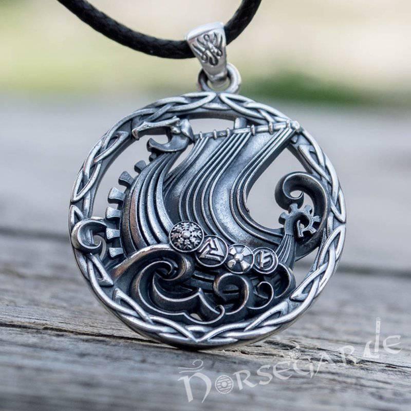 Handcrafted Sailing Drakkar Pendant - Sterling Silver