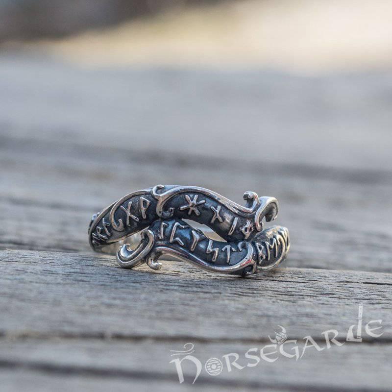 Handcrafted Seafarer's Runic Band - Sterling Silver