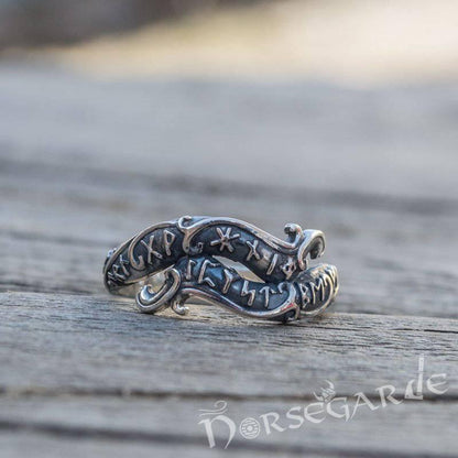 Handcrafted Seafarer's Runic Band - Sterling Silver