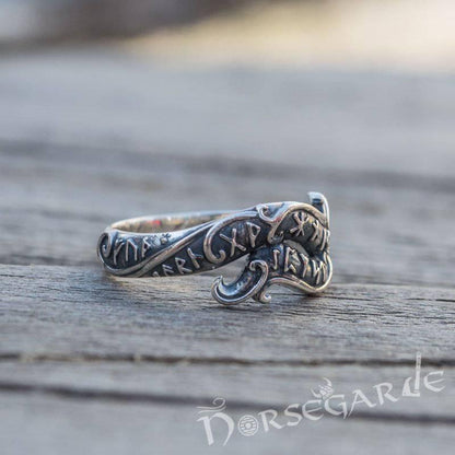Handcrafted Seafarer's Runic Band - Sterling Silver