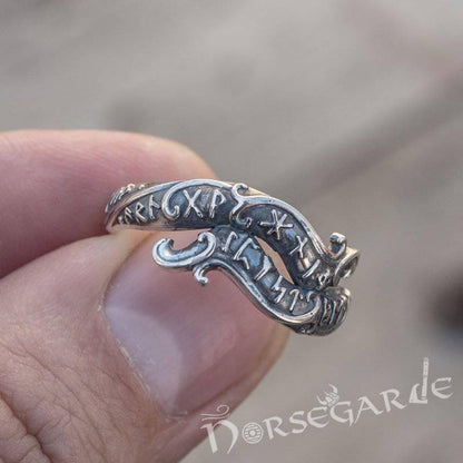 Handcrafted Seafarer's Runic Band - Sterling Silver