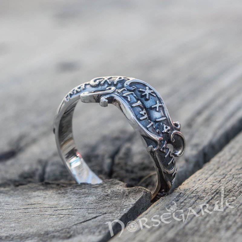 Handcrafted Seafarer's Runic Band - Sterling Silver
