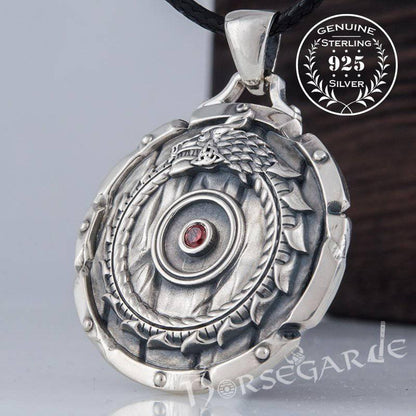 Handcrafted Serpent Shield Pendant - Sterling Silver