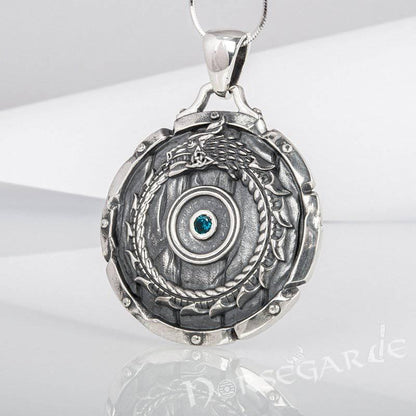 Handcrafted Serpent Shield Pendant - Sterling Silver