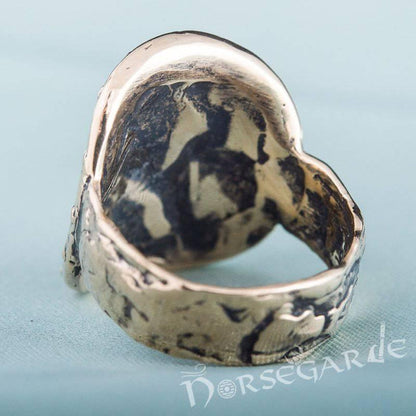 Handcrafted Shield Signet Ring - Bronze