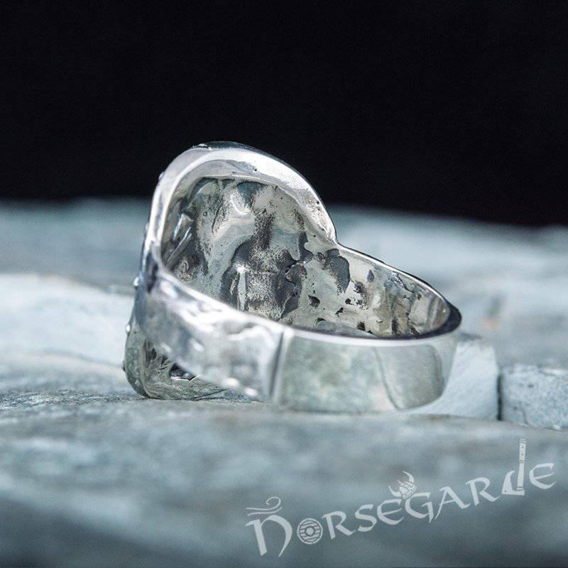Handcrafted Shield Signet Ring - Sterling Silver