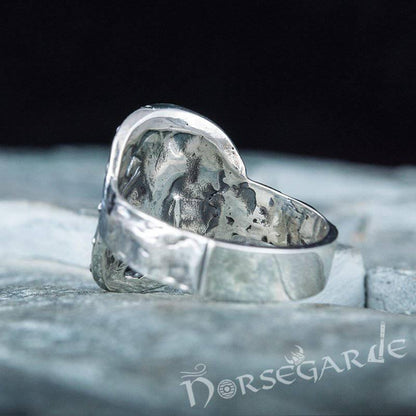 Handcrafted Shield Signet Ring - Sterling Silver