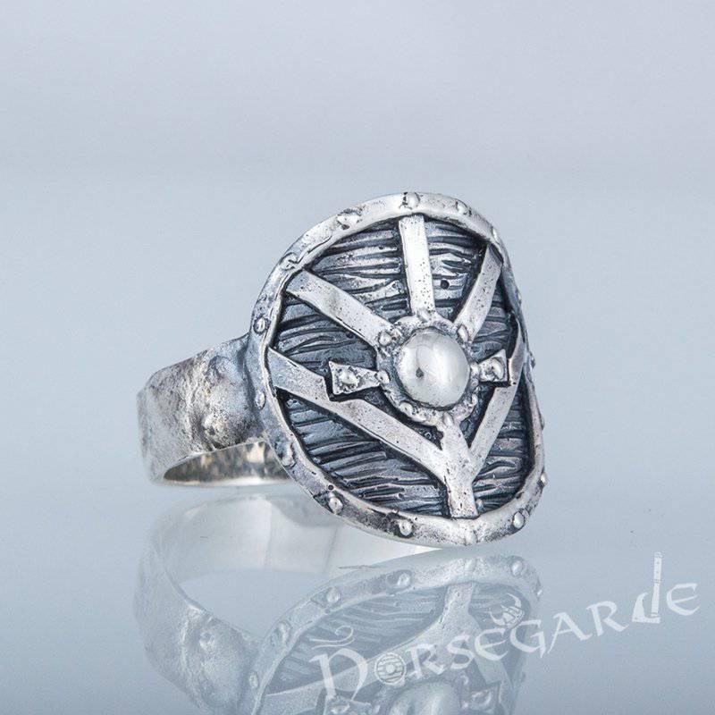 Handcrafted Shield Signet Ring - Sterling Silver