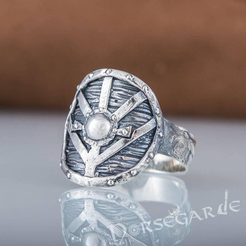 Handcrafted Shield Signet Ring - Sterling Silver
