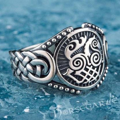 Handcrafted Sleipnir Braid Ornament Ring - Sterling Silver