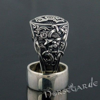 Handcrafted Sleipnir Mammen Style Ring - Sterling Silver