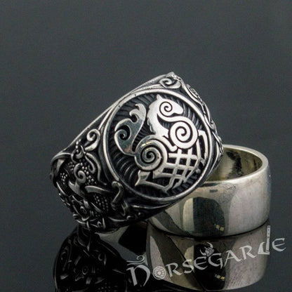Handcrafted Sleipnir Mammen Style Ring - Sterling Silver