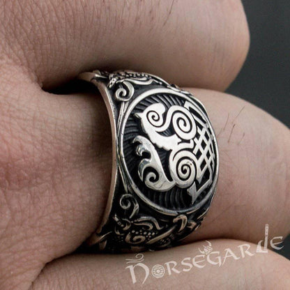 Handcrafted Sleipnir Mammen Style Ring - Sterling Silver