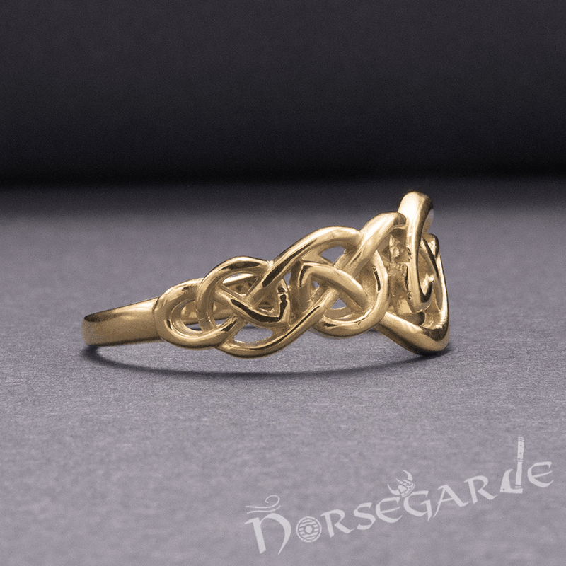 Handcrafted Small Celtic Knot Ring - Gold
