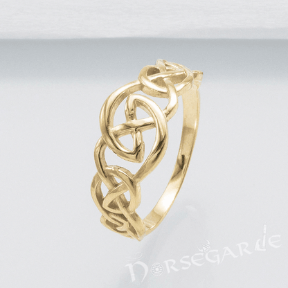 Handcrafted Small Celtic Knot Ring - Gold