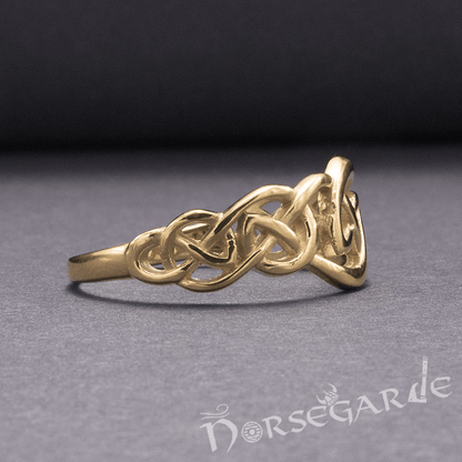 Handcrafted Small Celtic Knot Ring - Gold