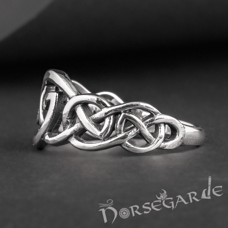 Handcrafted Small Celtic Knot Ring - Sterling Silver