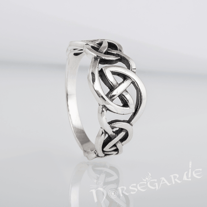 Handcrafted Small Celtic Knot Ring - Sterling Silver