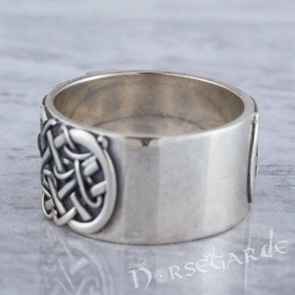 Handcrafted Sowilo Rune Urnes Ornament Band - Sterling Silver